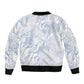 African Zebra Leopard Pattern Sleeve Zip Bomber Jacket Sky Savannah