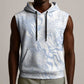 African Zebra Leopard Pattern Sleeveless Hoodie Sky Savannah