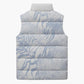 African Zebra Leopard Pattern Sleeveless Puffer Jacket Sky Savannah