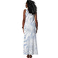 African Zebra Leopard Pattern Tank Maxi Dress Sky Savannah