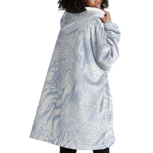 African Zebra Leopard Pattern Wearable Blanket Hoodie Sky Savannah
