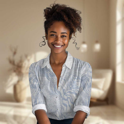 African Zebra Leopard Pattern Women Casual Shirt Sky Savannah