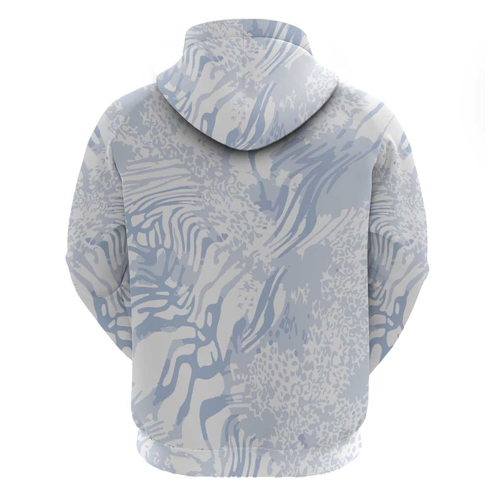 African Zebra Leopard Pattern Zip Hoodie Sky Savannah