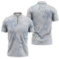 African Zebra Leopard Pattern Zipper Polo Shirt Sky Savannah
