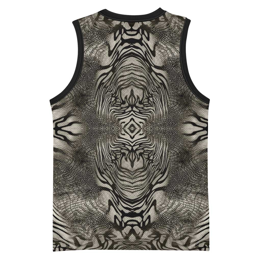 African Zebra Elephant Skin Pattern Basketball Jersey