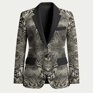 African Zebra Elephant Skin Pattern Blazer