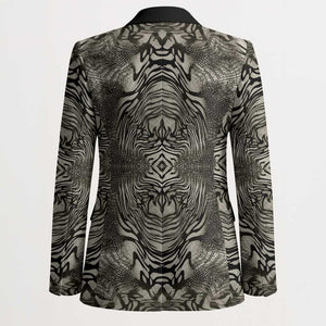 African Zebra Elephant Skin Pattern Blazer