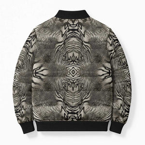 African Zebra Elephant Skin Pattern Bomber Puffer Jacket