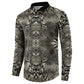African Zebra Elephant Skin Pattern Button Sweatshirt