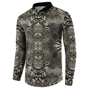 African Zebra Elephant Skin Pattern Button Sweatshirt