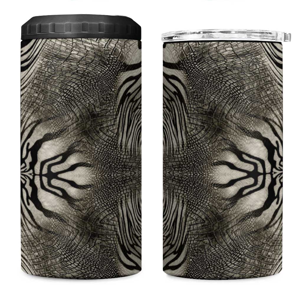 African Zebra Elephant Skin Pattern 4 in 1 Can Cooler Tumbler