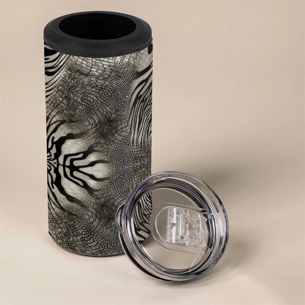 African Zebra Elephant Skin Pattern 4 in 1 Can Cooler Tumbler