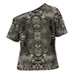 African Zebra Elephant Skin Pattern Cross Shoulder Shirt