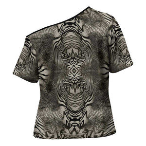 African Zebra Elephant Skin Pattern Cross Shoulder Shirt
