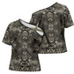 African Zebra Elephant Skin Pattern Cross Shoulder Shirt
