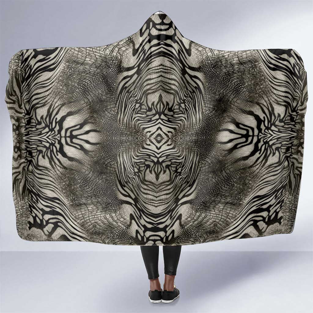 African Zebra Elephant Skin Pattern Hooded Blanket