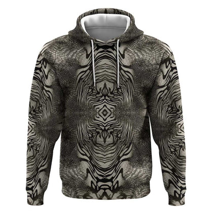 African Zebra Elephant Skin Pattern Hoodie