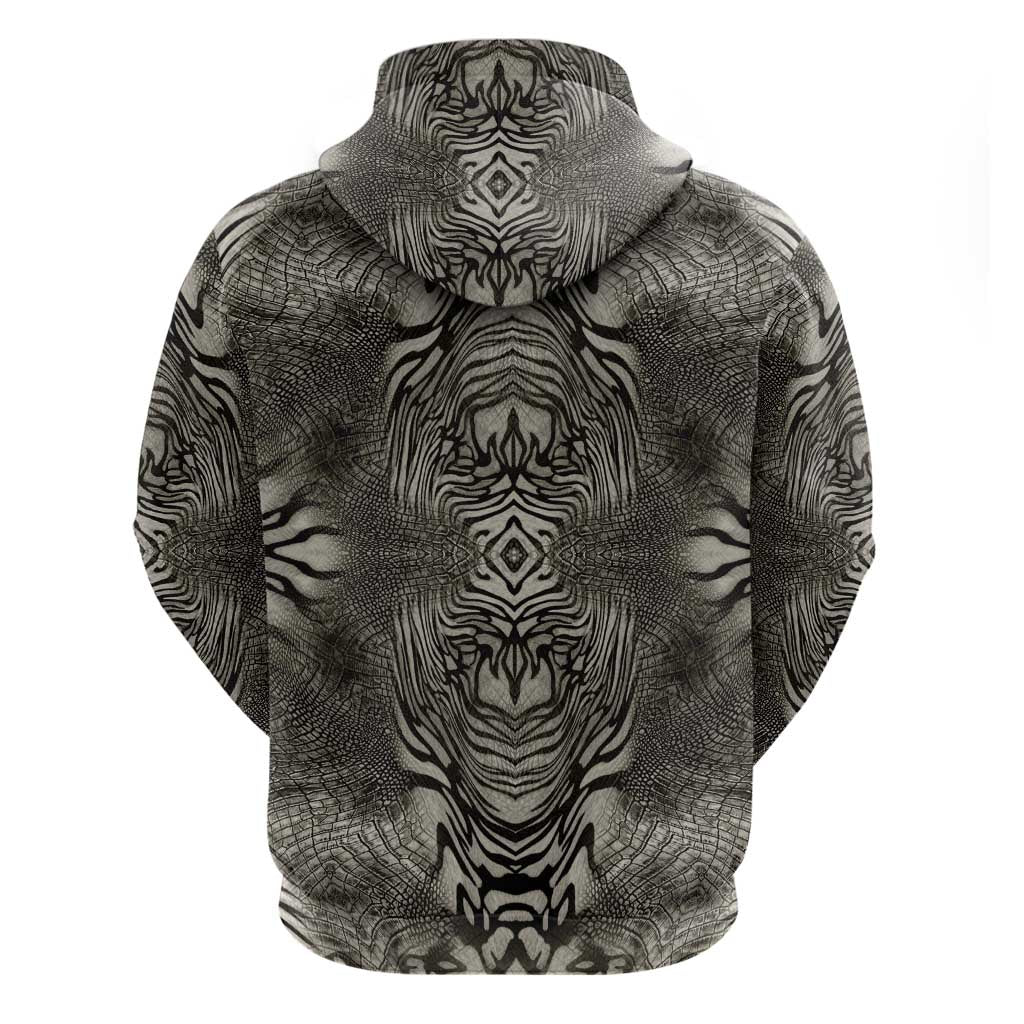 African Zebra Elephant Skin Pattern Hoodie