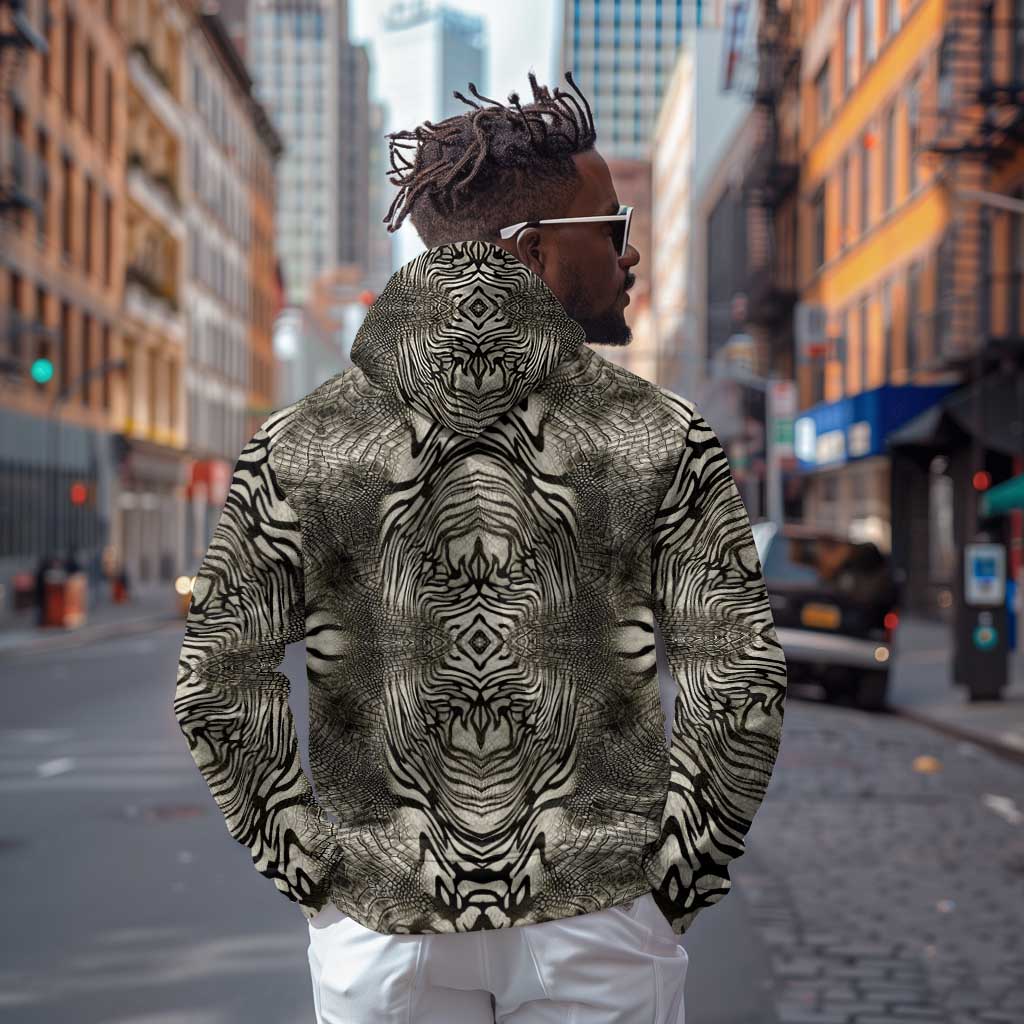 African Zebra Elephant Skin Pattern Hoodie