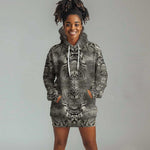 African Zebra Elephant Skin Pattern Hoodie Dress