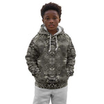African Zebra Elephant Skin Pattern Kid Hoodie