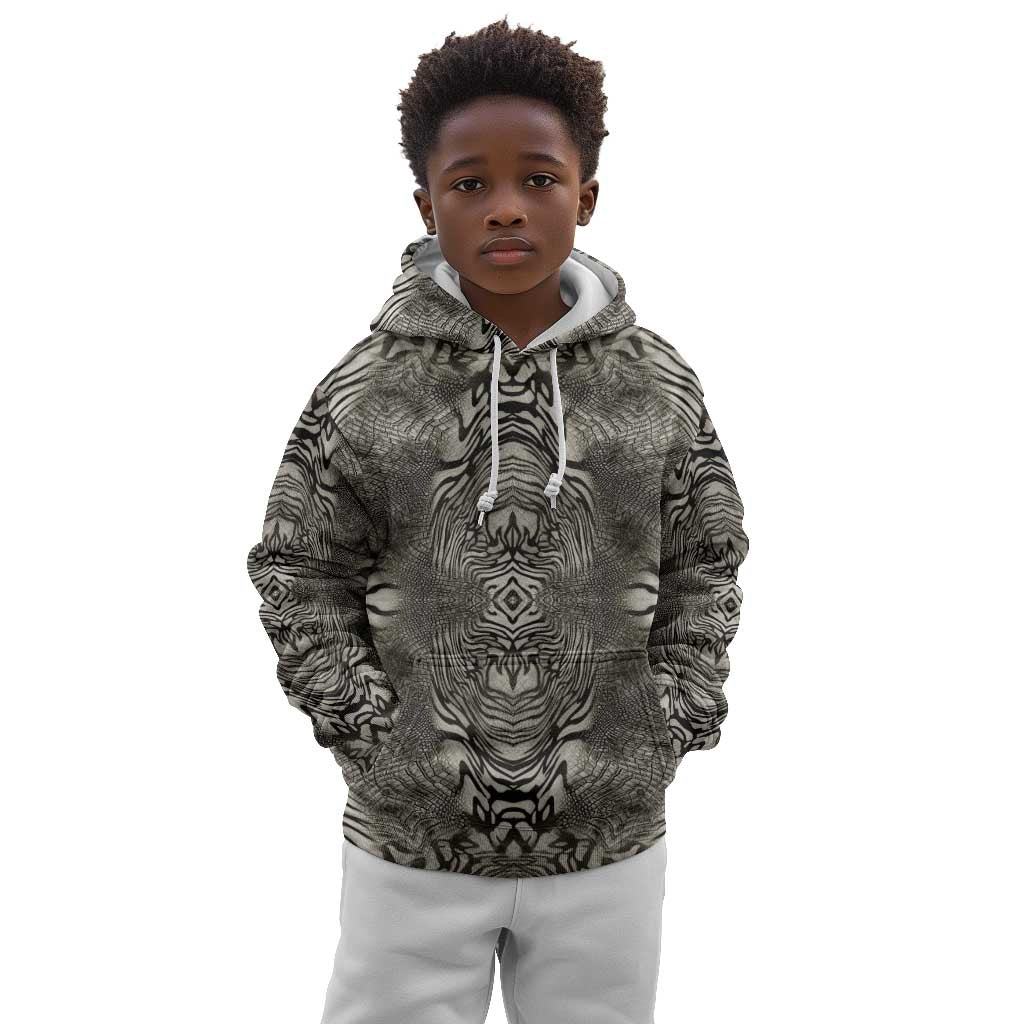 African Zebra Elephant Skin Pattern Kid Hoodie