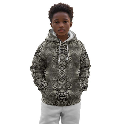 African Zebra Elephant Skin Pattern Kid Hoodie