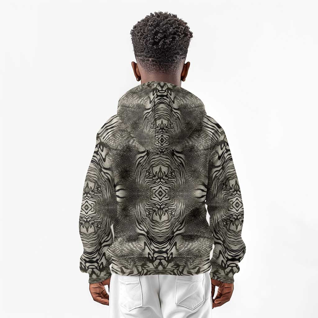 African Zebra Elephant Skin Pattern Kid Hoodie