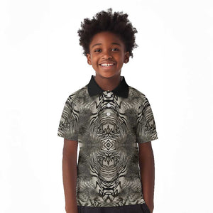 African Zebra Elephant Skin Pattern Kid Polo Shirt
