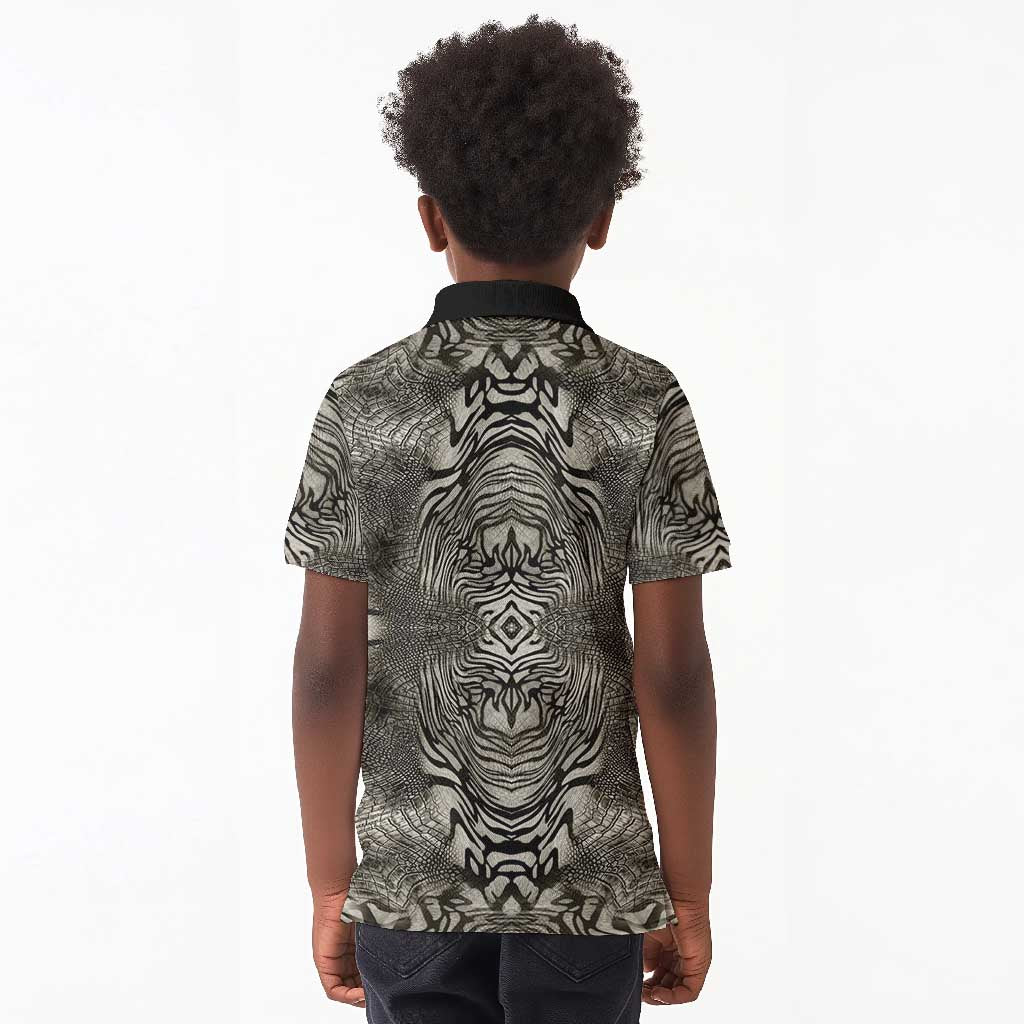 African Zebra Elephant Skin Pattern Kid Polo Shirt