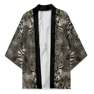 African Zebra Elephant Skin Pattern Kimono