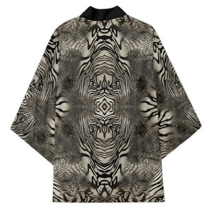 African Zebra Elephant Skin Pattern Kimono