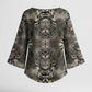 African Zebra Elephant Skin Pattern Kimono Sleeve Blouse