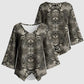 African Zebra Elephant Skin Pattern Kimono Sleeve Blouse