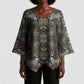 African Zebra Elephant Skin Pattern Kimono Sleeve Blouse