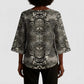 African Zebra Elephant Skin Pattern Kimono Sleeve Blouse