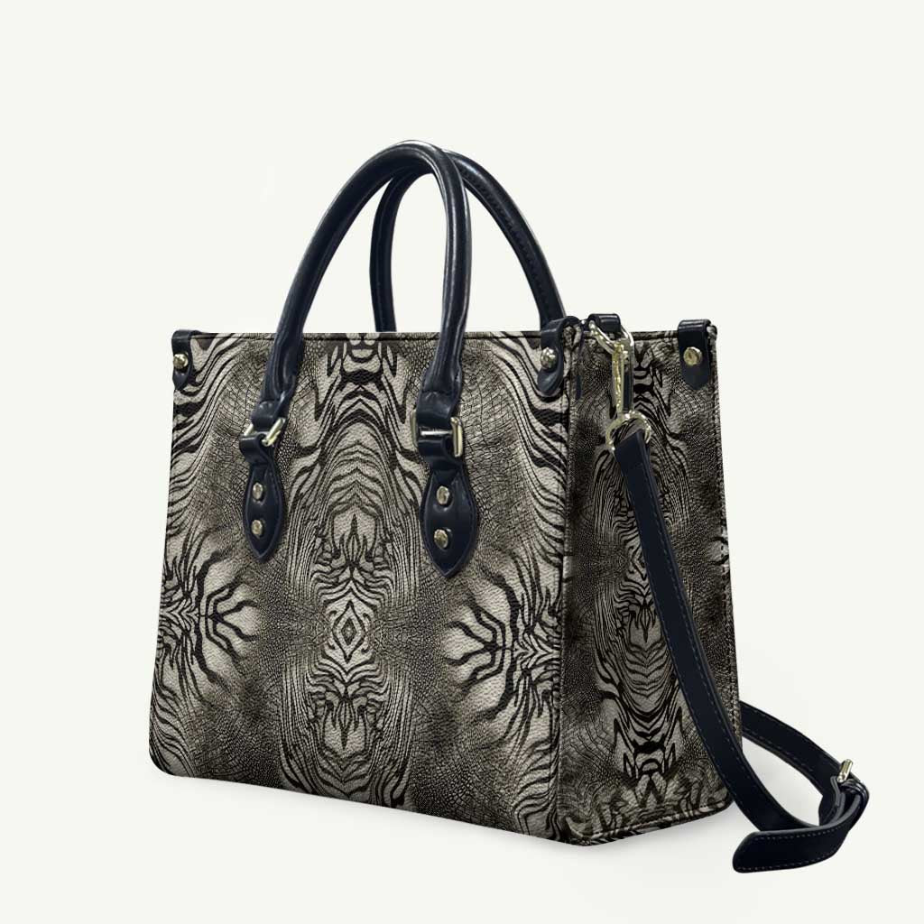African Zebra Elephant Skin Pattern Leather Bag