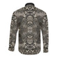 African Zebra Elephant Skin Pattern Long Sleeve Button Shirt