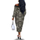 African Zebra Elephant Skin Pattern Off The Shoulder Long Sleeve Dress