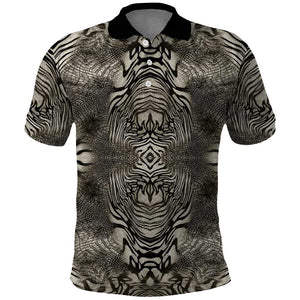 African Zebra Elephant Skin Pattern Polo Shirt