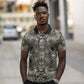 African Zebra Elephant Skin Pattern Polo Shirt