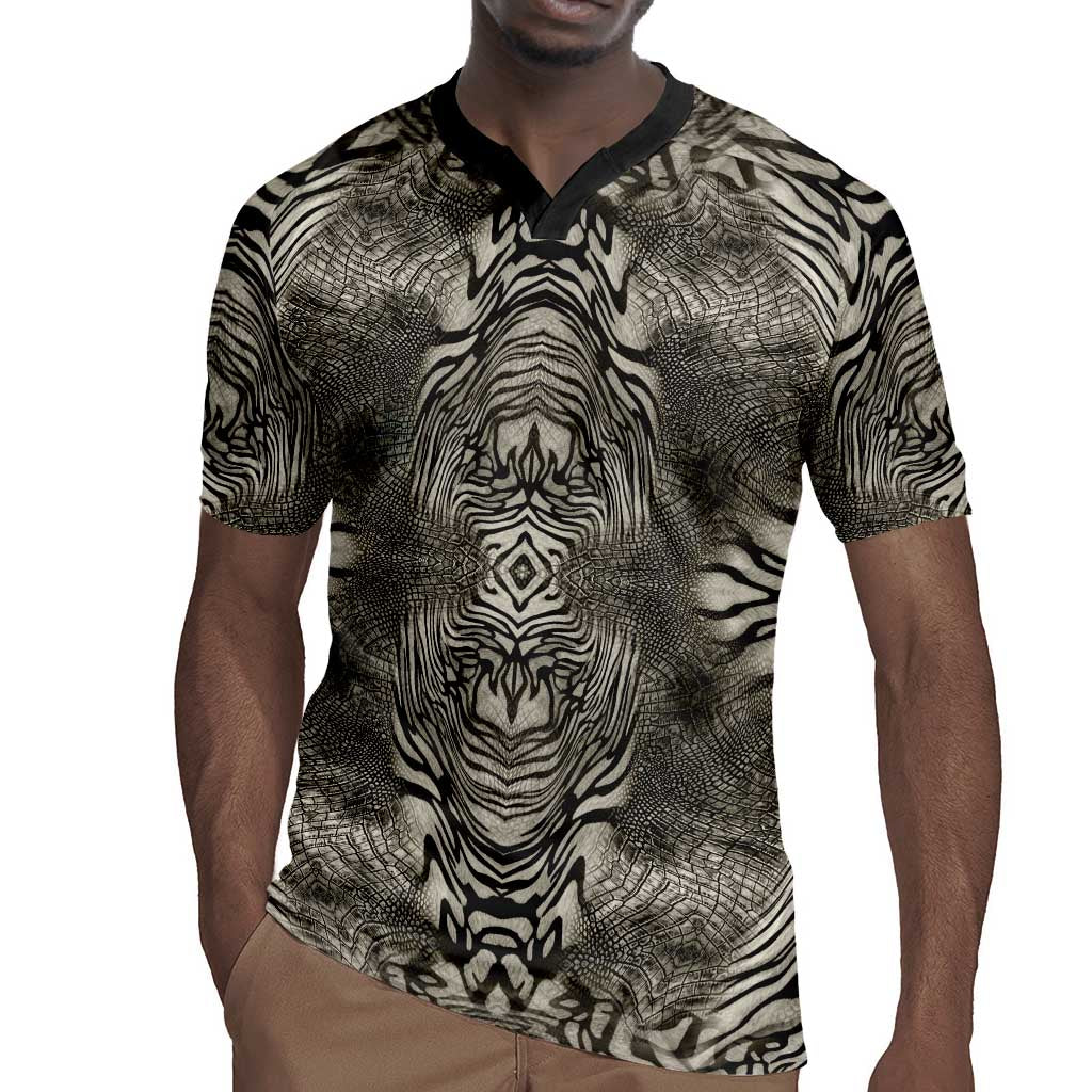 African Zebra Elephant Skin Pattern Rugby Jersey