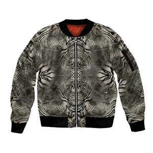 African Zebra Elephant Skin Pattern Sleeve Zip Bomber Jacket