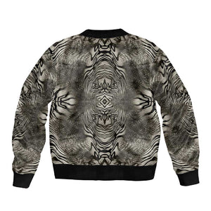 African Zebra Elephant Skin Pattern Sleeve Zip Bomber Jacket