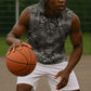 African Zebra Elephant Skin Pattern Sleeveless Hoodie