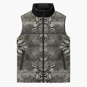 African Zebra Elephant Skin Pattern Sleeveless Puffer Jacket