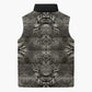 African Zebra Elephant Skin Pattern Sleeveless Puffer Jacket