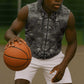 African Zebra Elephant Skin Pattern Sleeveless Zip Hoodie