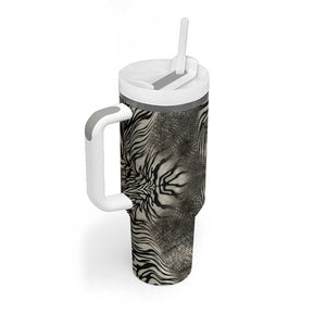 African Zebra Elephant Skin Pattern Tumbler With Handle