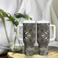 African Zebra Elephant Skin Pattern Tumbler With Handle